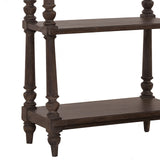 Revival Row Open Shelf Etagere Brown with Chimney Smoke Finish P348601 Pulaski Furniture