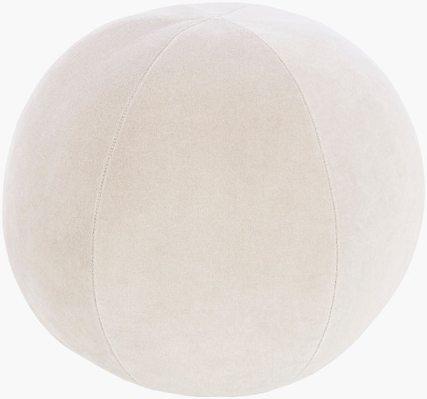 Surya Bola Modern 12" Accent Pillow - Luxurious Cotton Blend, Minimalist Design For Effortless Style & Comfort Ivory Cotton,Cotton,Polyester,Polyfill Lob001-1212
