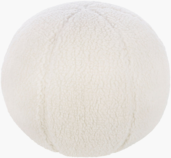 Surya Bola Modern 12" Accent Pillow - Luxurious Cotton Blend, Minimalist Design For Effortless Style & Comfort White Polyester,Polyester,Polyester,Polyfill Lob004-1212