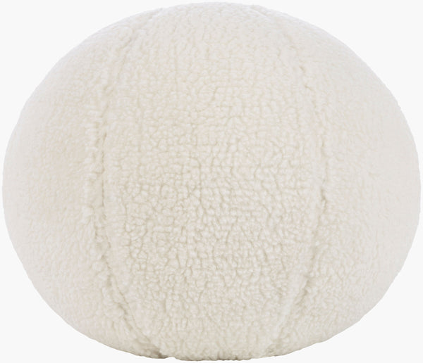 Surya Bola Modern 12" Accent Pillow - Luxurious Cotton Blend, Minimalist Design For Effortless Style & Comfort White Polyester,Polyester,Polyester,Polyfill Lob004-1212