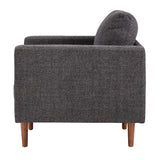 Homelegance By Top-Line Jeriah Mid-Century Tapered Leg Accent Chair with Pillows Black Linen