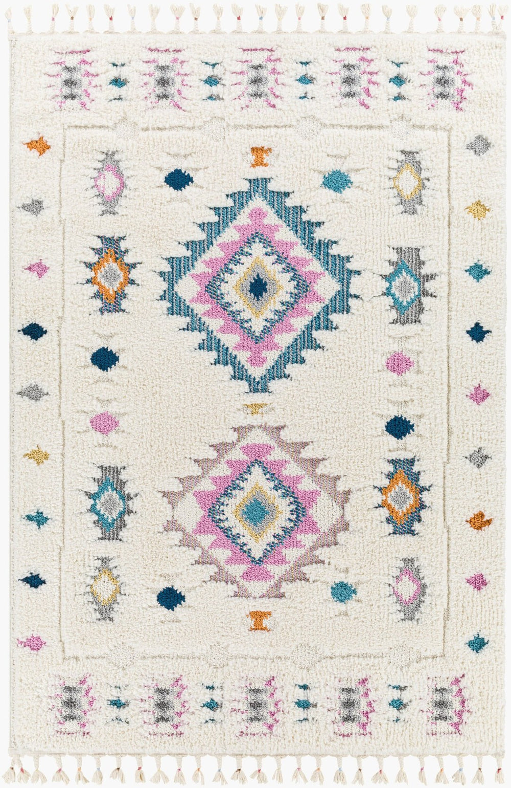 Livabliss Lofty Machine Woven Polypropylene Accent Rug with Turkish High Low Pile Texture Blue, Aqua 2' x 2'11" LOF2300-2211