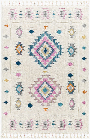 Livabliss Lofty Machine Woven Polypropylene Accent Rug with Turkish High Low Pile Texture Blue, Aqua 2' x 2'11" LOF2300-2211