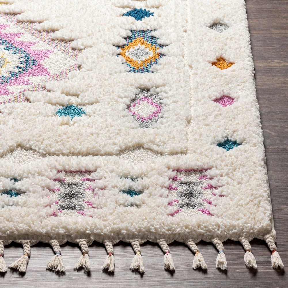 Livabliss Lofty Machine Woven Polypropylene Accent Rug with Turkish High Low Pile Texture Blue, Aqua 2' x 2'11" LOF2300-2211