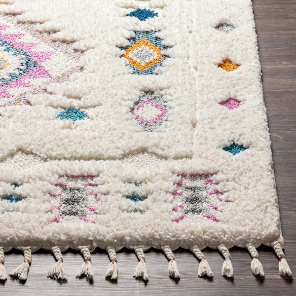Livabliss Lofty Machine Woven Polypropylene Accent Rug with Turkish High Low Pile Texture Blue, Aqua 2' x 2'11" LOF2300-2211