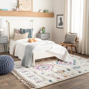 Livabliss Lofty Machine Woven Polypropylene Accent Rug with Turkish High Low Pile Texture Blue, Aqua 2' x 2'11" LOF2300-2211