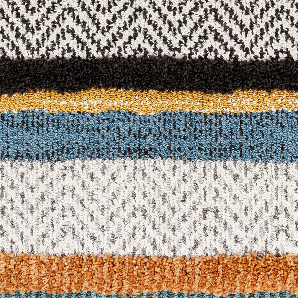 Livabliss Lofty Bohemian Polypropylene Accent Rug with Plush Pile and Artisan Fringe Border White, Black 7'10" x 10'2" LOF2304-710102