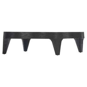 Bernhardt Bernhardt Katana Cocktail Table—Blackened Pine Semi-Rectangular Low-Profile Sculptural Centerpiece 426016