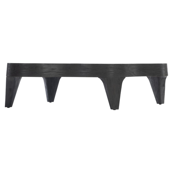 Bernhardt Bernhardt Katana Cocktail Table—Blackened Pine Semi-Rectangular Low-Profile Sculptural Centerpiece 426016