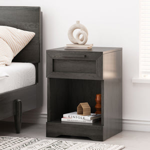 English Elm Christopher Knight Home® - DELANEY Faux Wood 1-Drawer Nightstand with Bottom Shelf, Moisture-Resistant MDF, Compact Chic Grey 71138.00