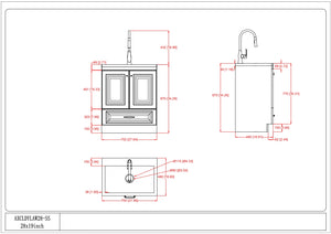 English Elm Lawrence 28" Laundry Cabinet With Stainless Steel Sink & Faucet - Stylish Storage For Utility Spaces B136P158803