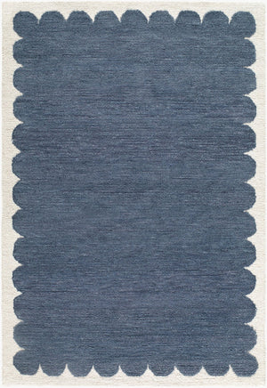 Livabliss Long Island Wool Accent Rug Hand Tufted Art Deco Geometric Pattern for Entryway Slate Blue, Ivo 6' x 9' LOI2300-69