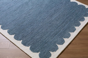 Livabliss Long Island Wool Accent Rug Hand Tufted Art Deco Geometric Pattern for Entryway Slate Blue, Ivo 6' x 9' LOI2300-69