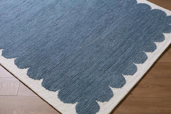 Livabliss Long Island Wool Accent Rug Hand Tufted Art Deco Geometric Pattern for Entryway Slate Blue, Ivo 6' x 9' LOI2300-69