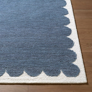 Livabliss Long Island Wool Accent Rug Hand Tufted Art Deco Geometric Pattern for Entryway Slate Blue, Ivo 6' x 9' LOI2300-69