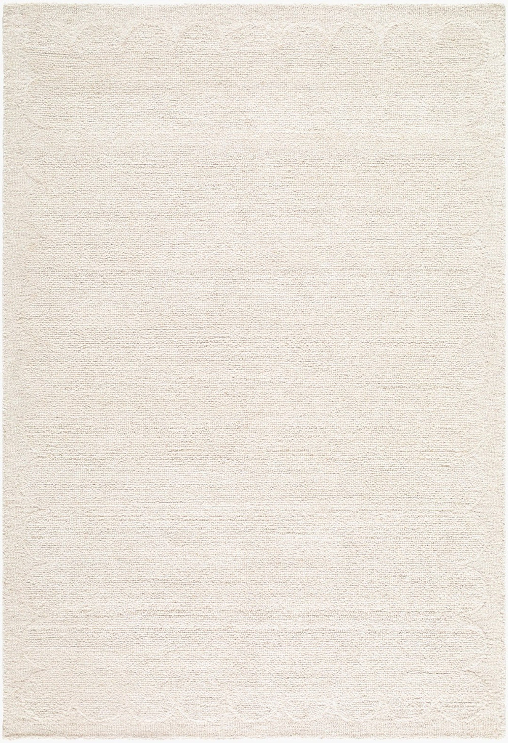 Livabliss Long Island Art Deco Wool Accent Rug Hand Tufted for Entryways and Bedside Areas Ivory, Cream 5' x 7'6" LOI2302-576