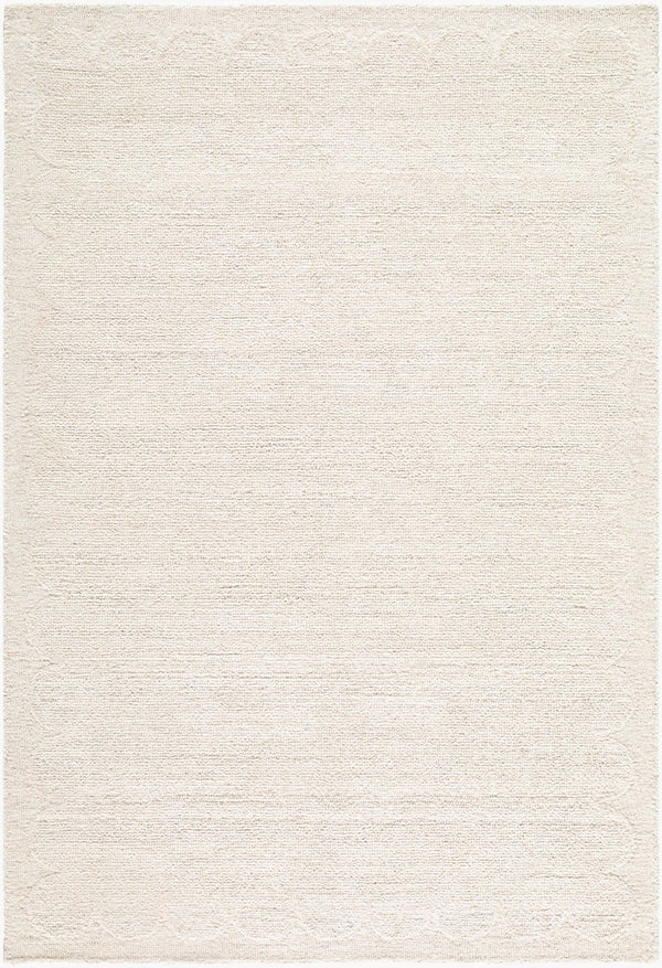 Livabliss Long Island Art Deco Wool Accent Rug Hand Tufted for Entryways and Bedside Areas Ivory, Cream 5' x 7'6" LOI2302-576