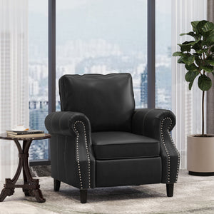 English Elm Club Chair Faux Leather Deep Seat Lounge with Dark Birch Legs for Living Room 71403.00PUMDNT