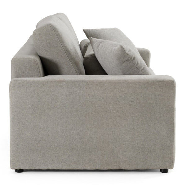 VIG Furniture Loki Modern Grey 3-Seat Sofa — Stain-Resistant Polyester, Sinuous Spring Support, Removable Back Pillows VGAH-SF1015-3-GRY