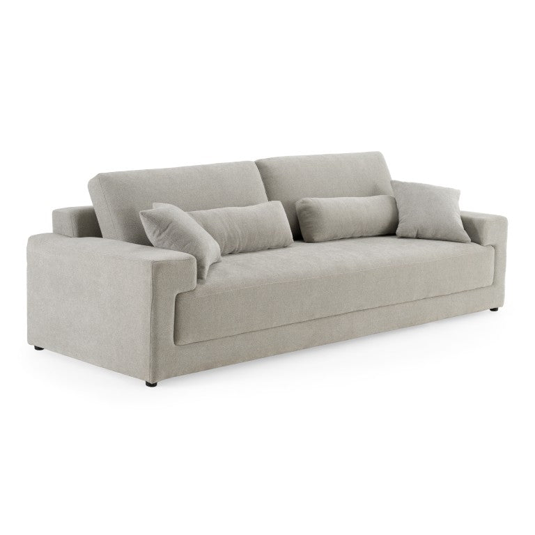 VIG Furniture Loki Contemporary Grey Fabric 4-Seat Sofa With Plush Foam Cushions, Sinuous Springs & 2 Pillows VGAH-SF1015-4-GRY