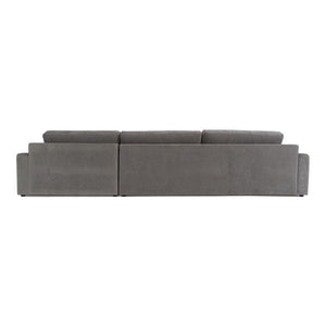 VIG Furniture Loki Contemporary Grey Fabric Right-Facing Sectional Sofa With Chaise, Pillow-Back Cushions & Throw Pillows — Durable 100% Polyester Upholstery VGAH-SF1015-SECT-GRY