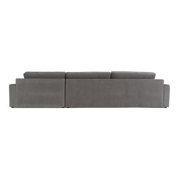 VIG Furniture Loki Contemporary Grey Fabric Right-Facing Sectional Sofa With Chaise, Pillow-Back Cushions & Throw Pillows — Durable 100% Polyester Upholstery VGAH-SF1015-SECT-GRY