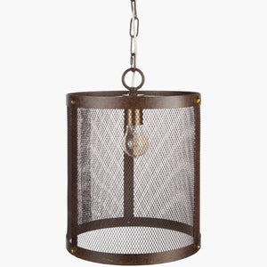 Surya Lombard 27" Stylish Pendant Light - Modern Metal Design For Elegant Home Decor, 30-day Warranty Included Fixture, Metallic ,Bronze Steel,Iron Lom-003