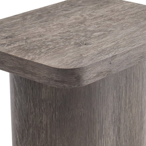 Bernhardt Bernhardt Dama Side Table With Wire‑Brushed Brun Oak Finish, Sculptural Pedestal, 24"W X 22"H 548128