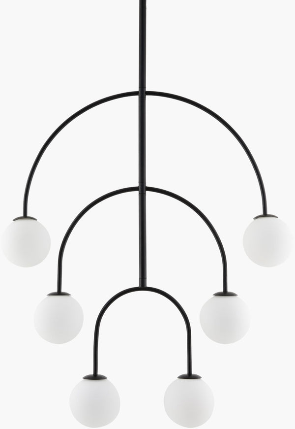 Surya Laon Art Deco Iron and Glass Chandelier for Dining Rooms and Grand Living Spaces LON-001