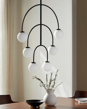 Surya Laon Art Deco Iron and Glass Chandelier for Dining Rooms and Grand Living Spaces LON-001