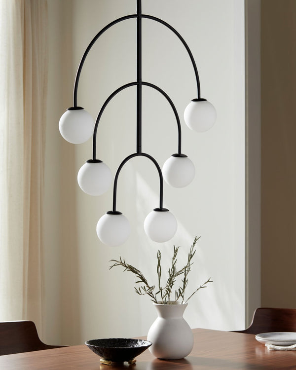 Surya Laon Art Deco Iron and Glass Chandelier for Dining Rooms and Grand Living Spaces LON-001