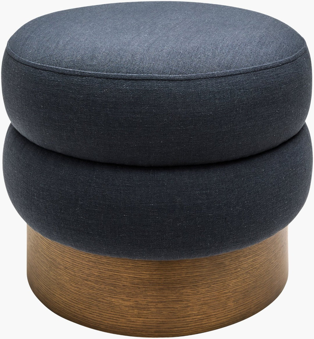 Surya Lona Square Upholstered Ottoman with Ash Wood Base for Living Room or Bedroom LONA003-172222