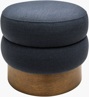 Surya Lona Square Upholstered Ottoman with Ash Wood Base for Living Room or Bedroom LONA003-172222