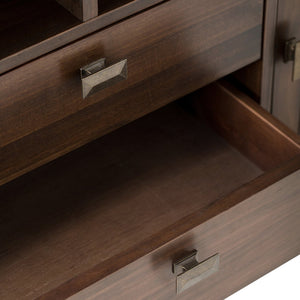 English Elm Artisan 72" Tv Media Stand - Handcrafted Solid Wood In Natural Aged Brown With Ample Storage Options B136P158701