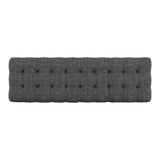 Homelegance By Top-Line Pietro Linen Fabric Tufted Bench Dark Grey MDF