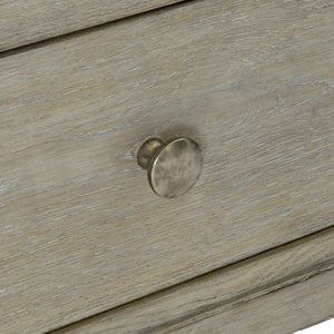 Bernhardt Bernhardt Albion Nightstand With Pewter Finish, Solid White Oak, 3 Soft-Closing Drawers & Usb Charging 311220