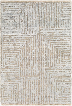 Surya Lora 2' X 3' Hand Knotted Rug - Luxurious Viscose & Wool Blend, Perfect For Modern Home Decor Light Gray Wool,Viscose Lor2300-23