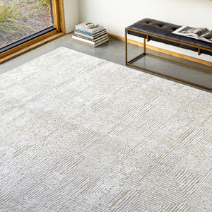 Lora LOR-2300 8' x 10' Handmade Rug LOR2300-810  Light Gray, Beige Surya