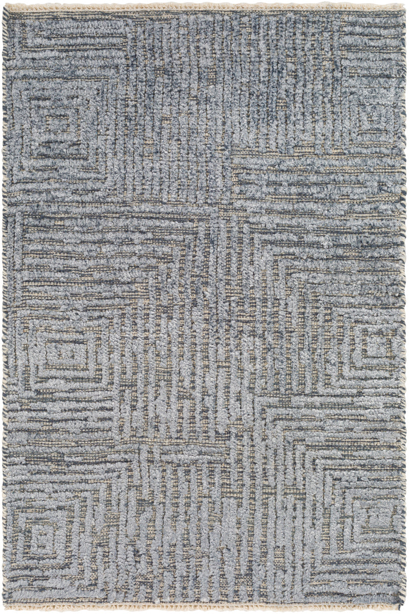 Lora LOR-2301 12' x 15' Handmade Rug LOR2301-1215  Denim, Oatmeal Surya