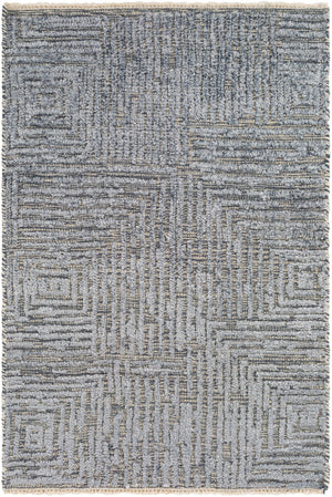 Lora LOR-2301 12' x 15' Handmade Rug LOR2301-1215  Denim, Oatmeal Surya