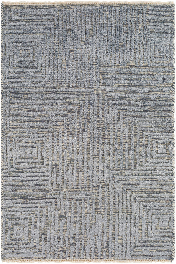 Lora LOR-2301 12' x 15' Handmade Rug LOR2301-1215  Denim, Oatmeal Surya