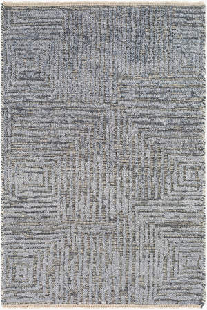 Surya Lora 2' X 3' Hand Knotted Rug - Luxurious Viscose & Wool Blend, Perfect For Modern Home Decor Denim Wool,Viscose Lor2301-23