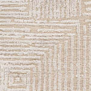 Surya Lora 2' X 3' Hand Knotted Rug - Luxurious Viscose & Wool Blend, Perfect For Modern Home Decor Cream Wool,Viscose Lor2303-23