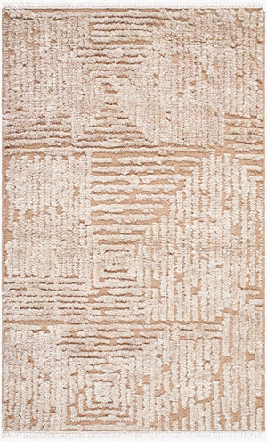 Surya Lora 2' X 3' Hand Knotted Rug - Luxurious Viscose & Wool Blend, Perfect For Modern Home Decor Beige Wool,Viscose Lor2305-69