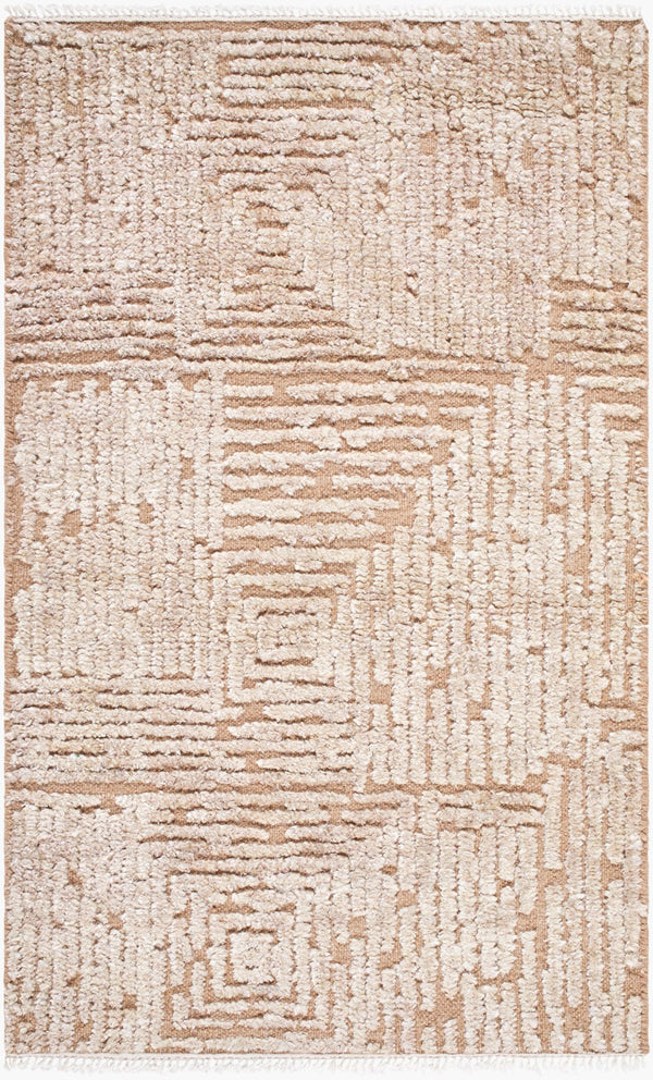 Surya Lora 2' X 3' Hand Knotted Rug - Luxurious Viscose & Wool Blend, Perfect For Modern Home Decor Beige Wool,Viscose Lor2305-69