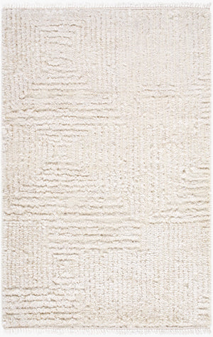 Surya Lora 2' X 3' Hand Knotted Rug - Luxurious Viscose & Wool Blend, Perfect For Modern Home Decor Ivory Wool,Viscose Lor2306-1014