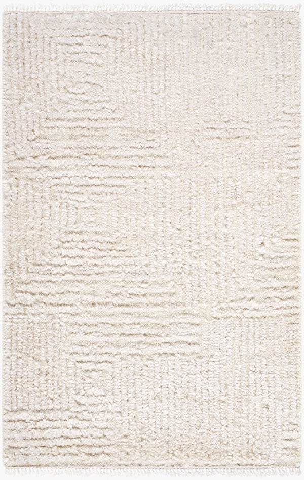 Surya Lora 2' X 3' Hand Knotted Rug - Luxurious Viscose & Wool Blend, Perfect For Modern Home Decor Ivory Wool,Viscose Lor2306-1014