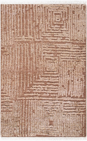 Surya Lora 2' X 3' Hand Knotted Rug - Luxurious Viscose & Wool Blend, Perfect For Modern Home Decor Beige Wool,Viscose Lor2307-23