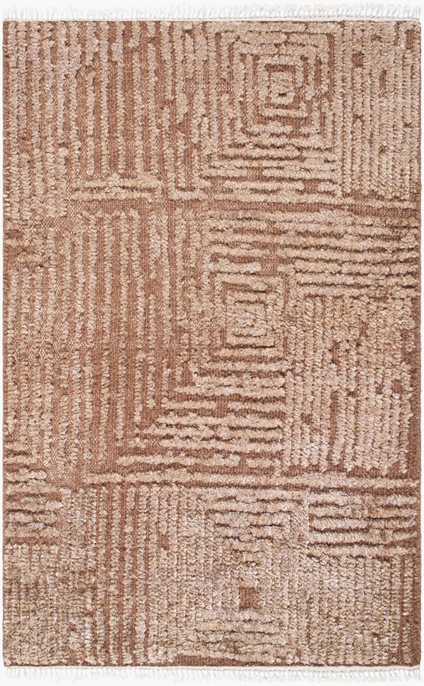 Surya Lora 2' X 3' Hand Knotted Rug - Luxurious Viscose & Wool Blend, Perfect For Modern Home Decor Beige Wool,Viscose Lor2307-23