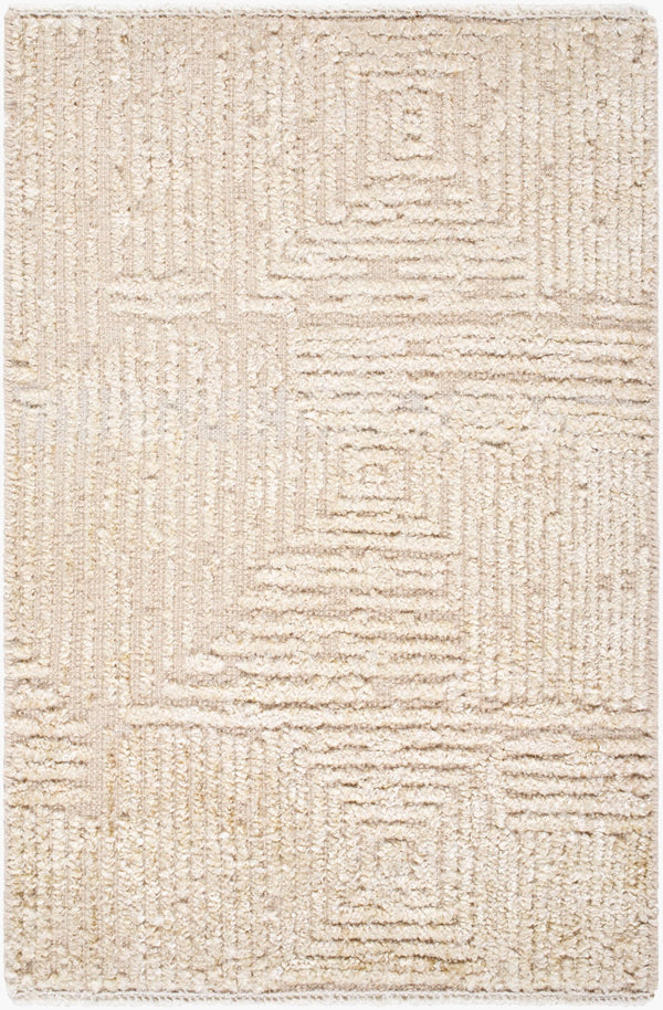 Surya Lora 2' X 3' Hand Knotted Rug - Luxurious Viscose & Wool Blend, Perfect For Modern Home Decor Ivory Wool,Viscose Lor2308-810